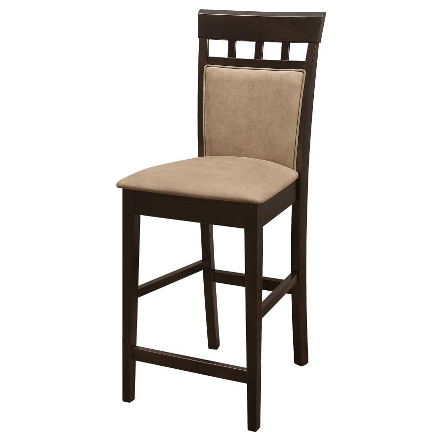 Clanton Upholstered Counter Height Stools Cappuccino and Beige (Set of 2)