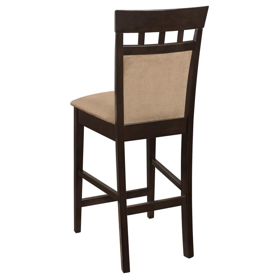 Clanton Upholstered Counter Height Stools Cappuccino and Beige (Set of 2)