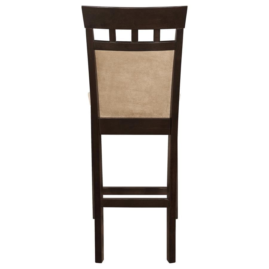 Clanton Upholstered Counter Height Stools Cappuccino and Beige (Set of 2)