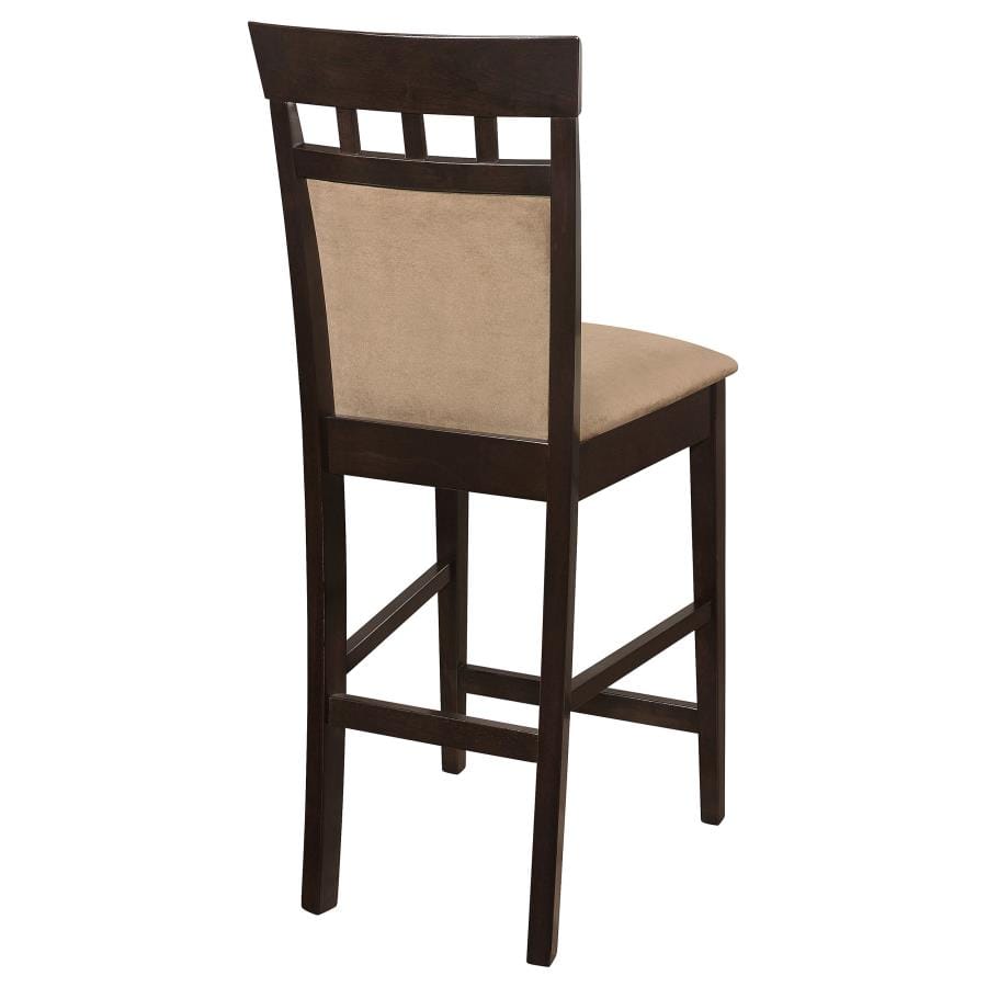 Clanton Upholstered Counter Height Stools Cappuccino and Beige (Set of 2)