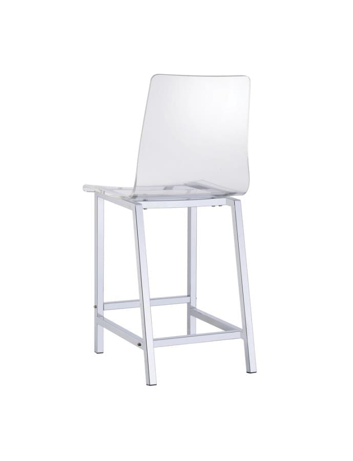 Juelia Counter Height Stools Chrome and Clear Acrylic (Set of 2)