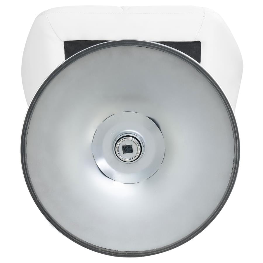 Berrington Adjustable Bar Stools Chrome and White (Set of 2)