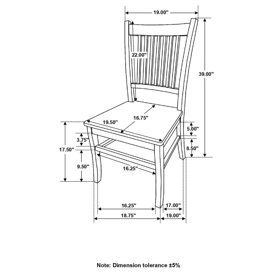 Marbrisa Slat Back Side Chairs Sienna Brown (Set of 2)