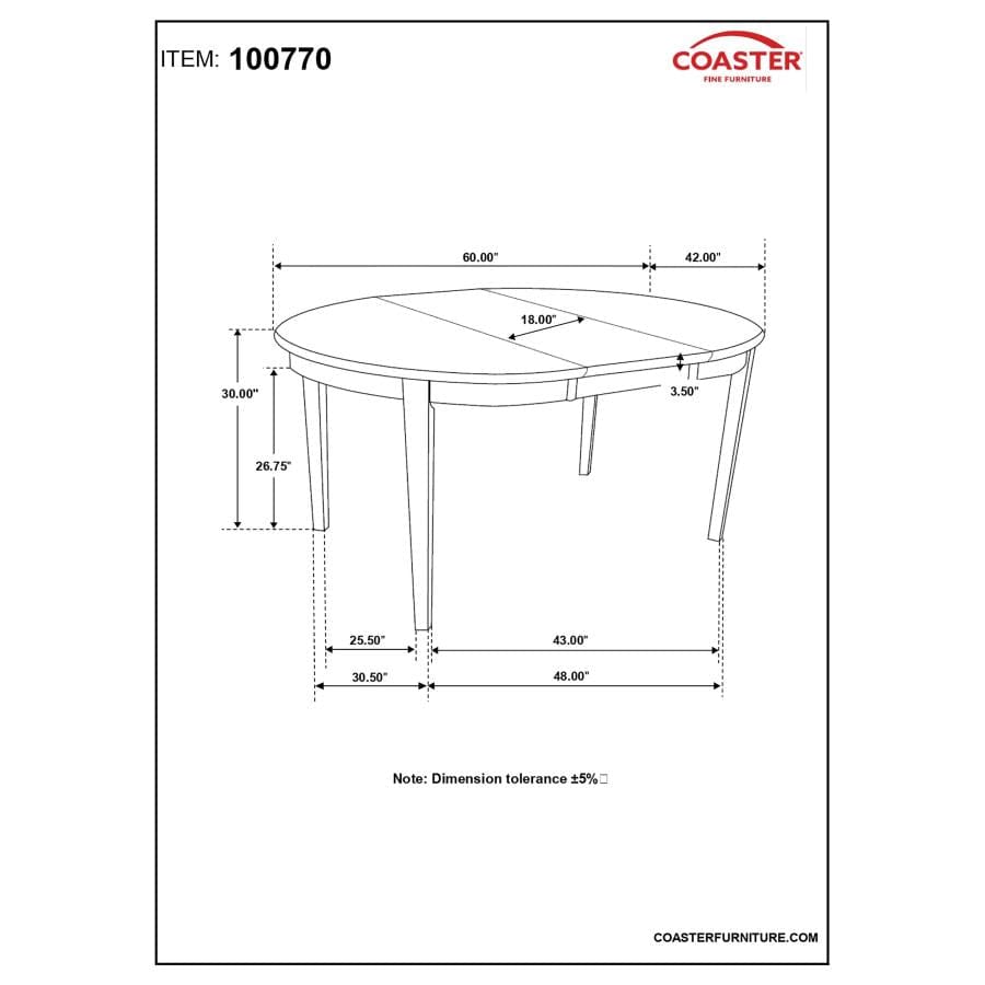 Gabriel Oval Dining Table Cappuccino