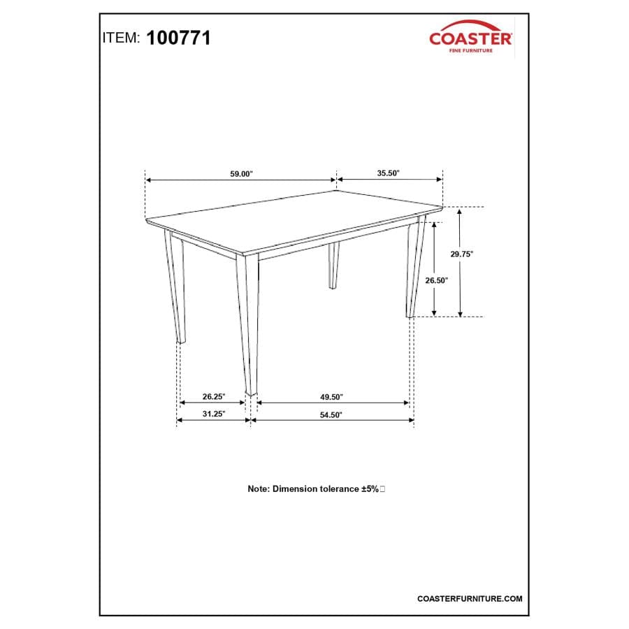 Gabriel Rectangular Dining Table Cappuccino