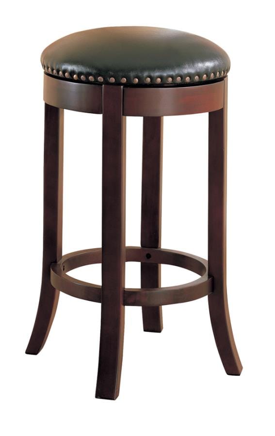 Aboushi Swivel Bar Stools with Upholstered Seat Brown (Set of 2)