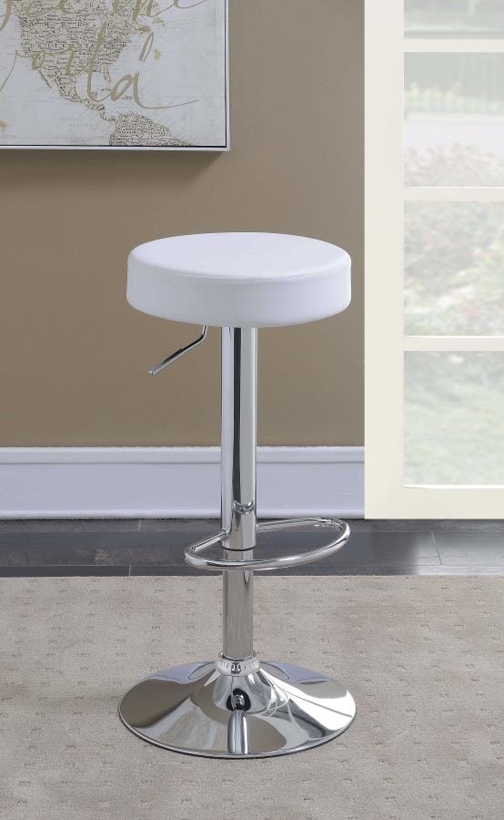 Ramses 29" Adjustable Bar Stool Chrome and White