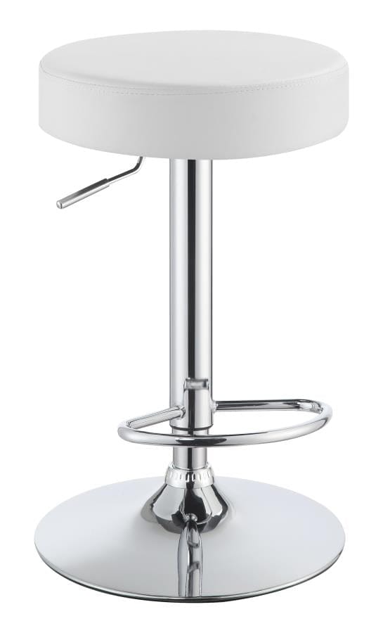 Ramses 29" Adjustable Bar Stool Chrome and White