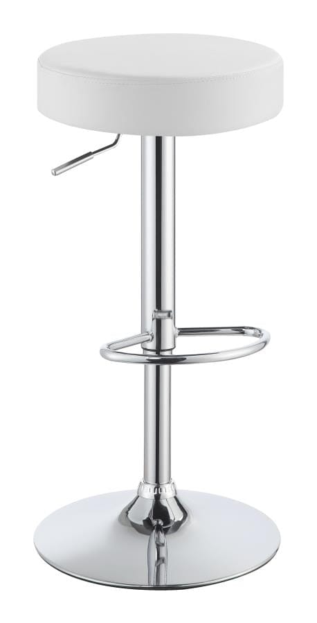 Ramses 29" Adjustable Bar Stool Chrome and White
