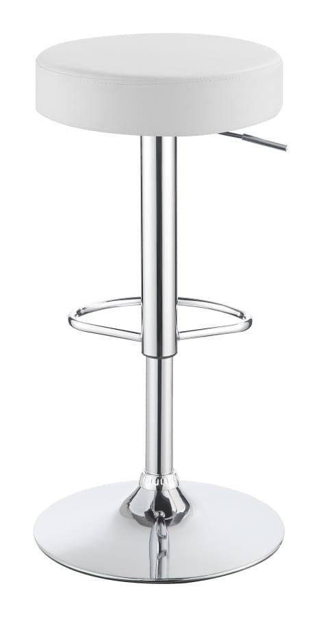 Ramses 29" Adjustable Bar Stool Chrome and White