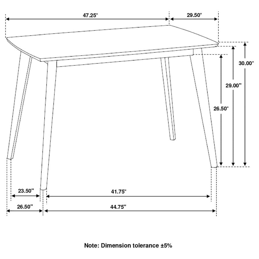 Kersey Dining Table with Angled Legs Chestnut