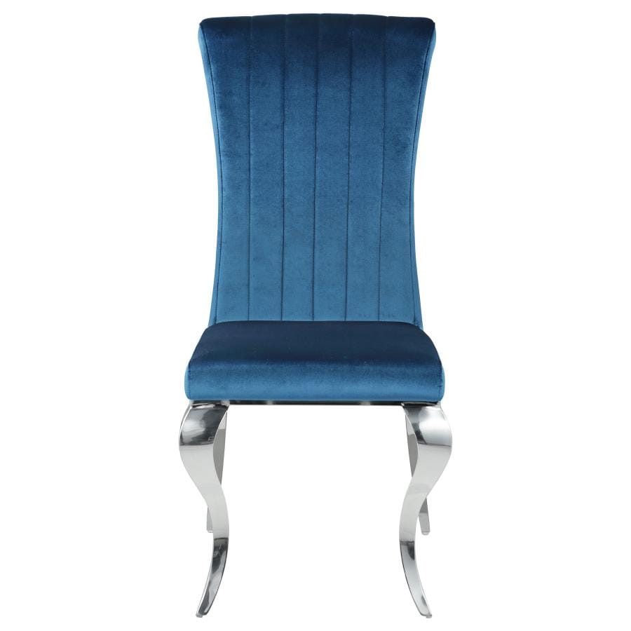 Betty Upholstered Side Chairs Teal and Chrome (Set of 4)