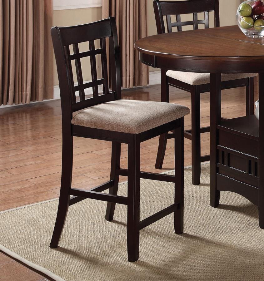 Lavon Lattice Back Counter Stools Tan and Espresso (Set of 2)