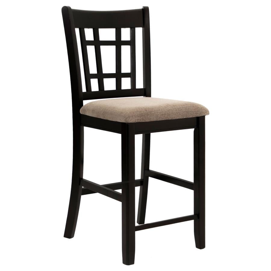 Lavon Lattice Back Counter Stools Tan and Espresso (Set of 2)