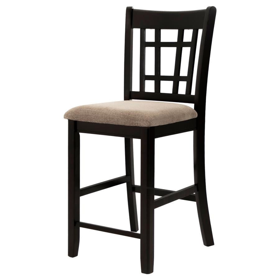 Lavon Lattice Back Counter Stools Tan and Espresso (Set of 2)