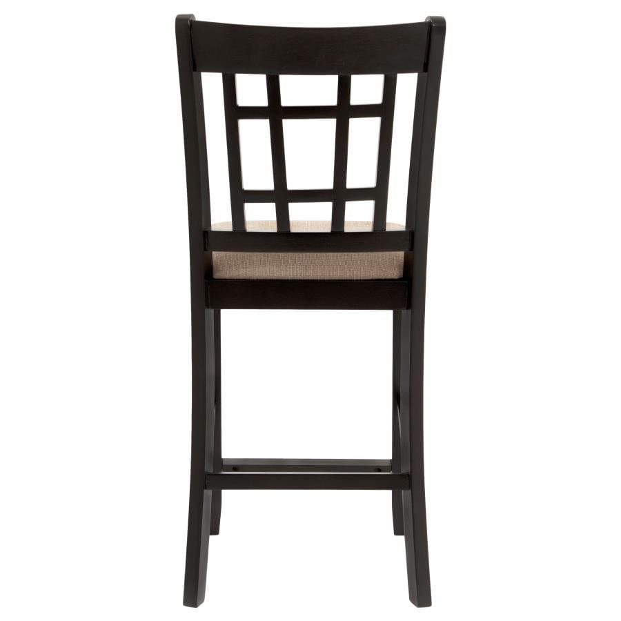 Lavon Lattice Back Counter Stools Tan and Espresso (Set of 2)
