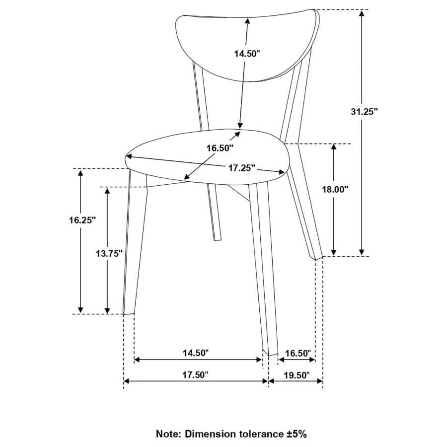 Malone Upholstered Dining Chairs Dark Walnut and Black (Set of 2)