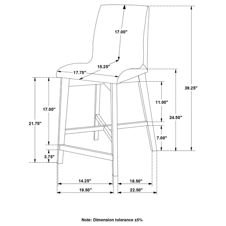 Logan Upholstered Counter Height Stools Light Grey and Natural Walnut (Set of 2)