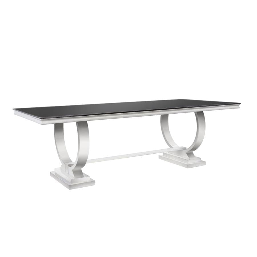 Antoine Rectangular Dining Table Chrome and Black