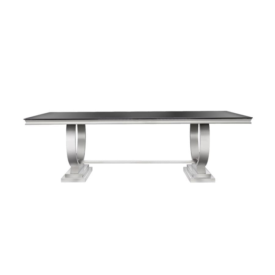 Antoine Rectangular Dining Table Chrome and Black
