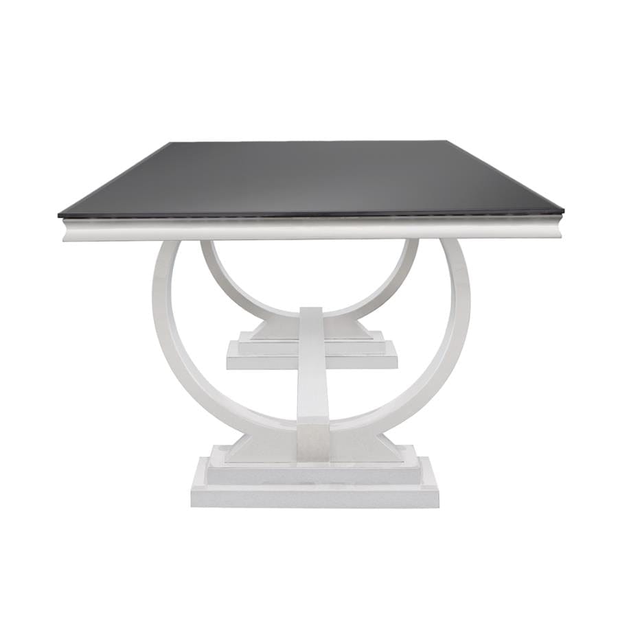 Antoine Rectangular Dining Table Chrome and Black