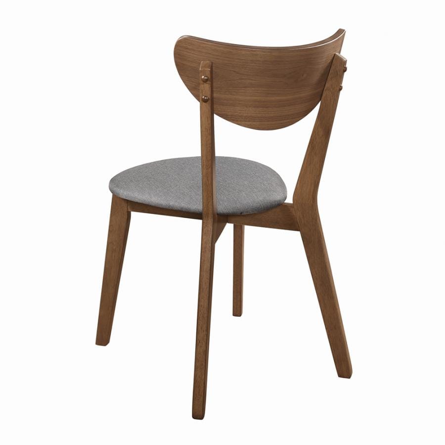 Alfredo Upholstered Dining Chairs Grey and Natural Walnut (Set of 2)