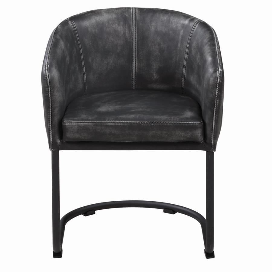 Banner Upholstered Dining Chair Anthracite and Matte Black