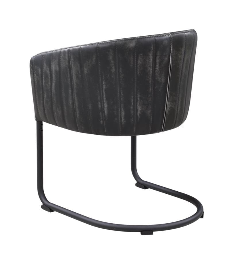 Banner Upholstered Dining Chair Anthracite and Matte Black