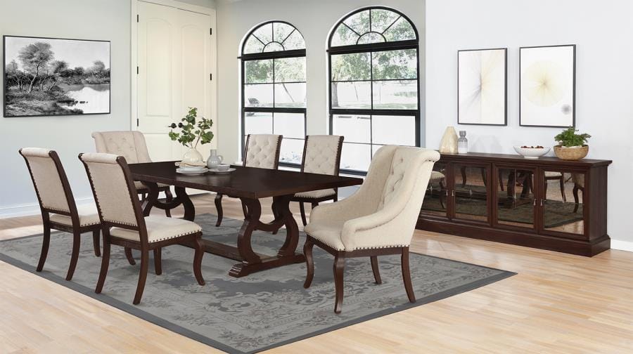 Brockway Cove Tufted Dining Chairs Cream and Antique Java (Set of 2)