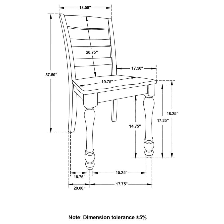 Madelyn Ladder Back Side Chairs Dark Cocoa and Coastal White (Set of 2)