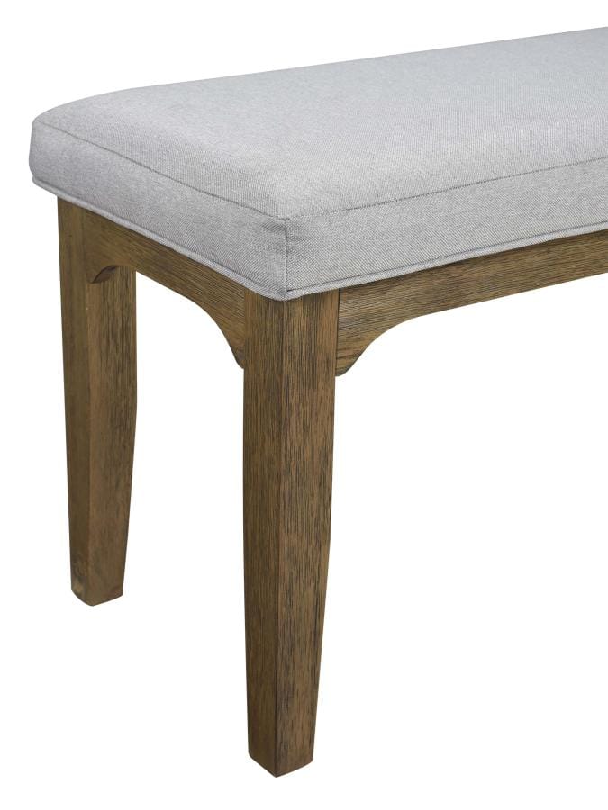 Rayleene Upholstered Bench Grey and Medium Brown