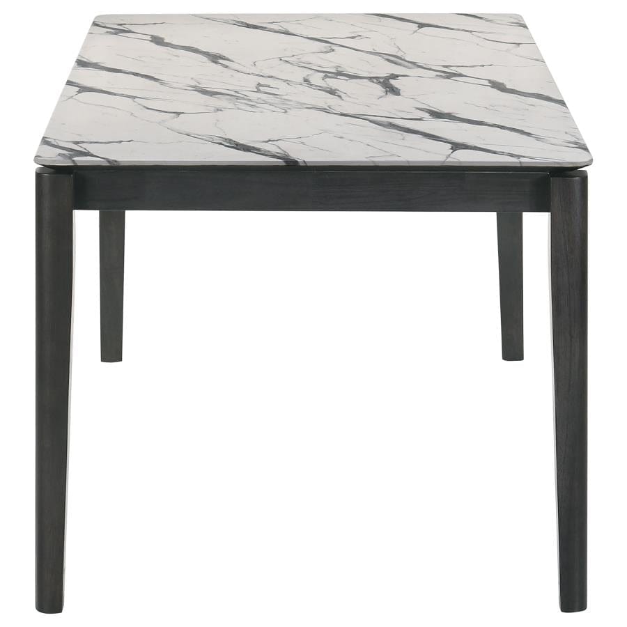 Stevie Rectangular Dining Table with Faux Marble Top