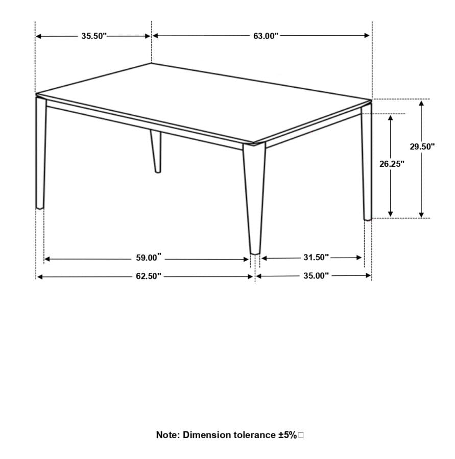 Stevie Rectangular Dining Table with Faux Marble Top