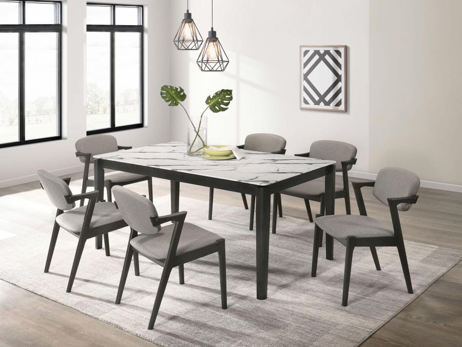 Stevie Rectangular Dining Table with Faux Marble Top