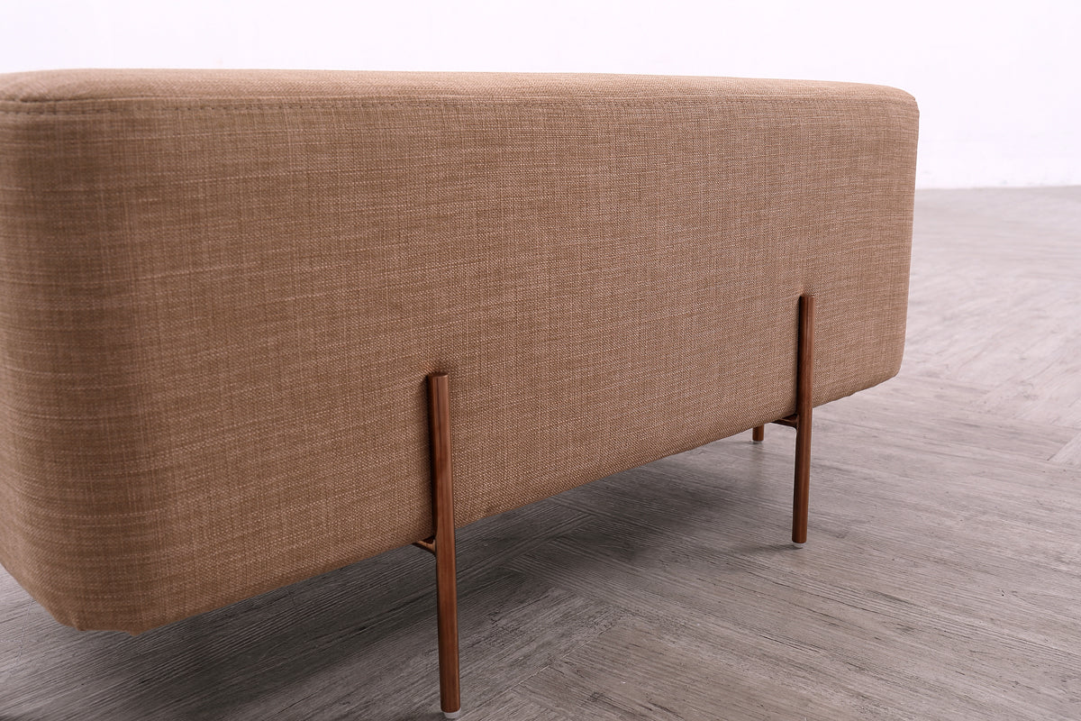 Divani Casa Adler Modern Brown Fabric Ottoman