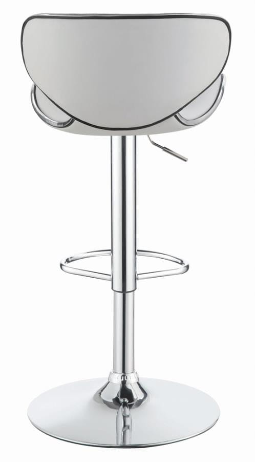 Edenton Upholstered Adjustable Height Bar Stools White and Chrome (Set of 2)