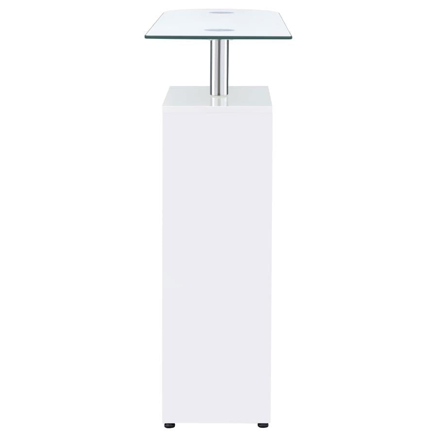 Koufax 1-drawer Bar Table Glossy White