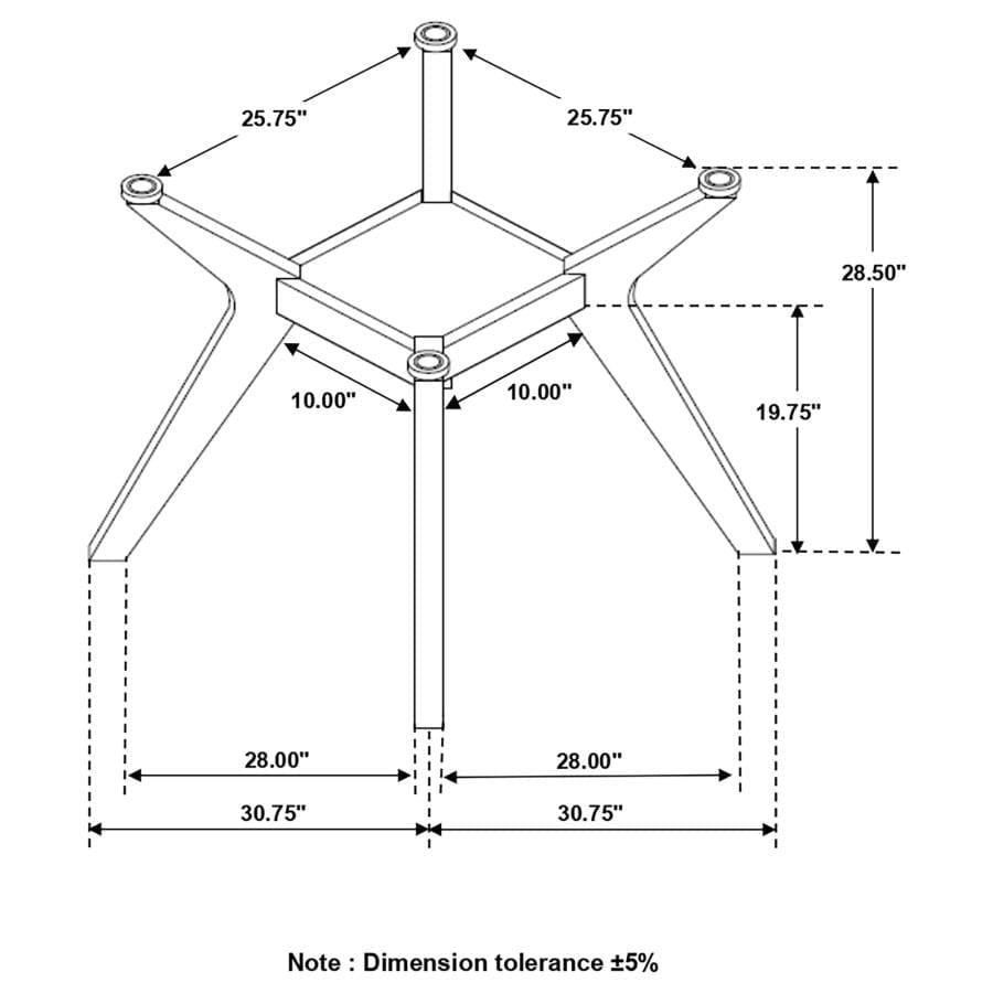 Paxton Round Glass Top Dining Table Nutmeg