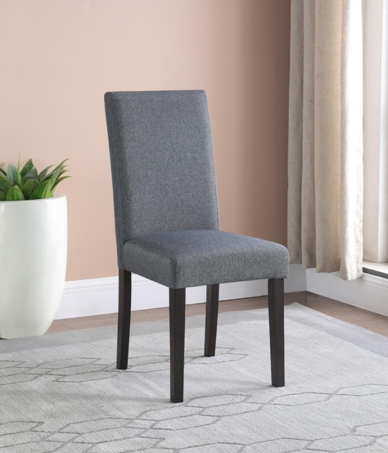 DAVIS 5-piece Dining Set with Upholstered Chairs Matte Black and Grey