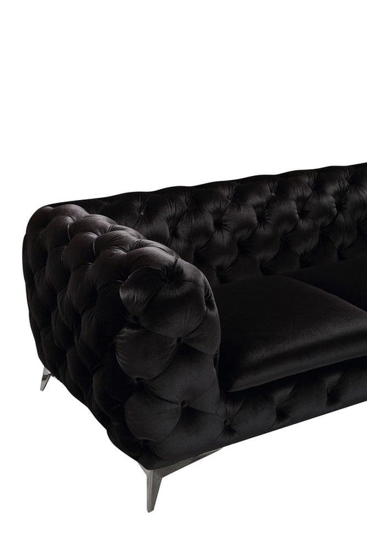 Divani Casa Delilah - Glam Black Fabric Sectional Sofa