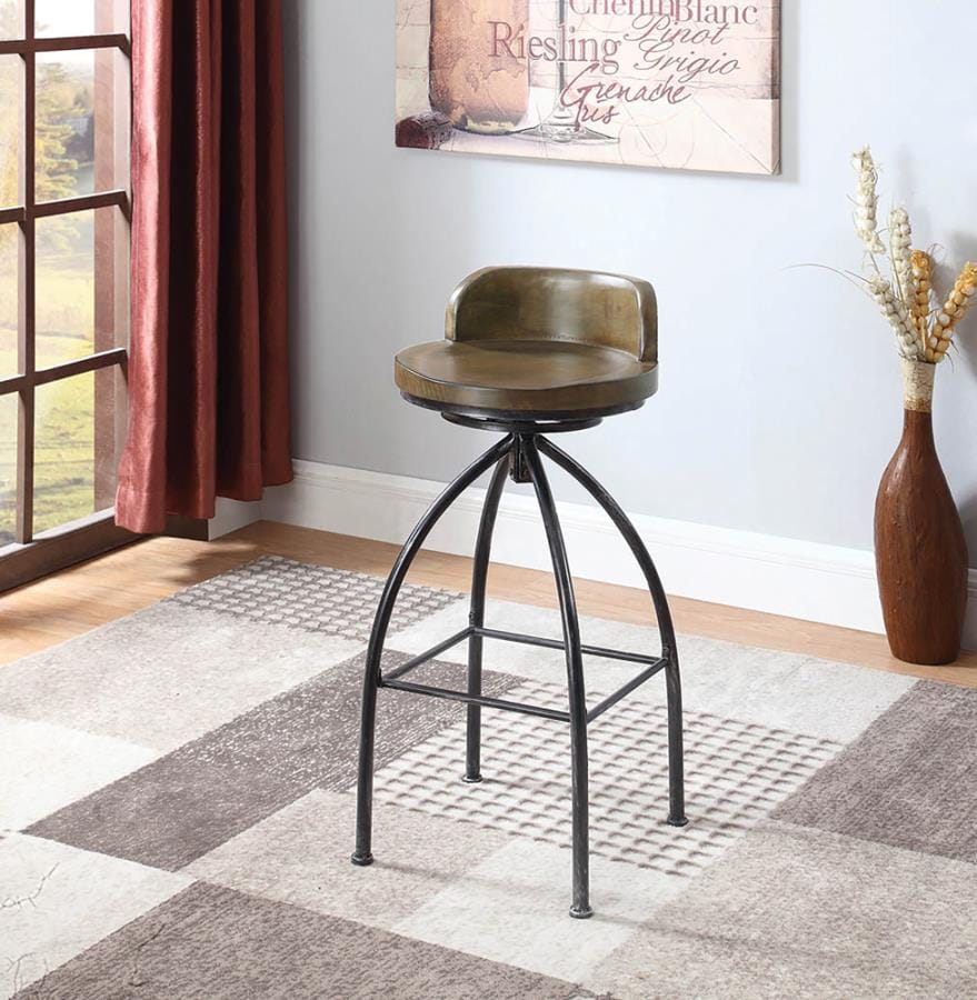Fran Swivel Bar Stool Cognac and Antique Black