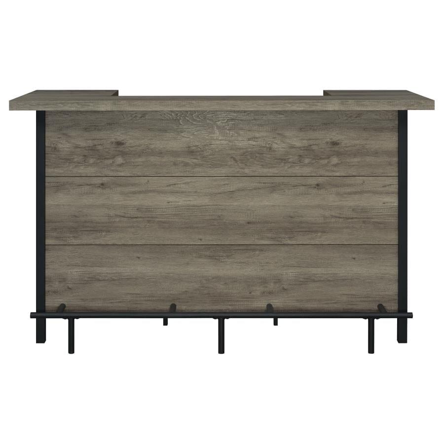 Bellemore Bar Unit with Footrest Grey Driftwood and Black
