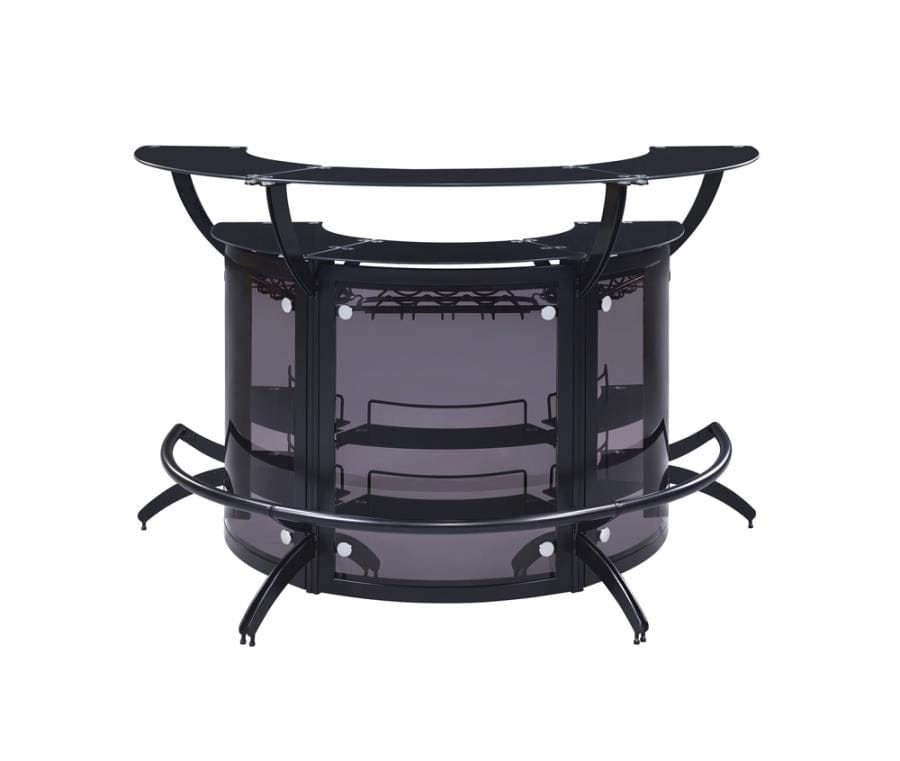 Dallas 3-Bottle Wine Rack Bar Unit Smoked and Black