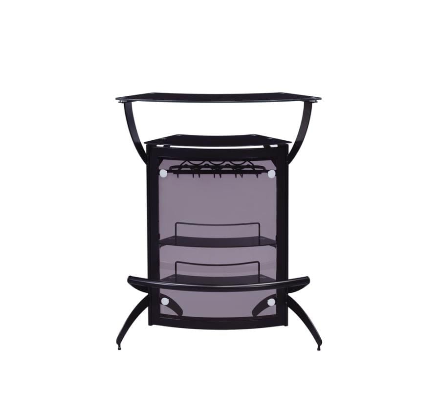 Dallas 3-Bottle Wine Rack Bar Unit Smoked and Black