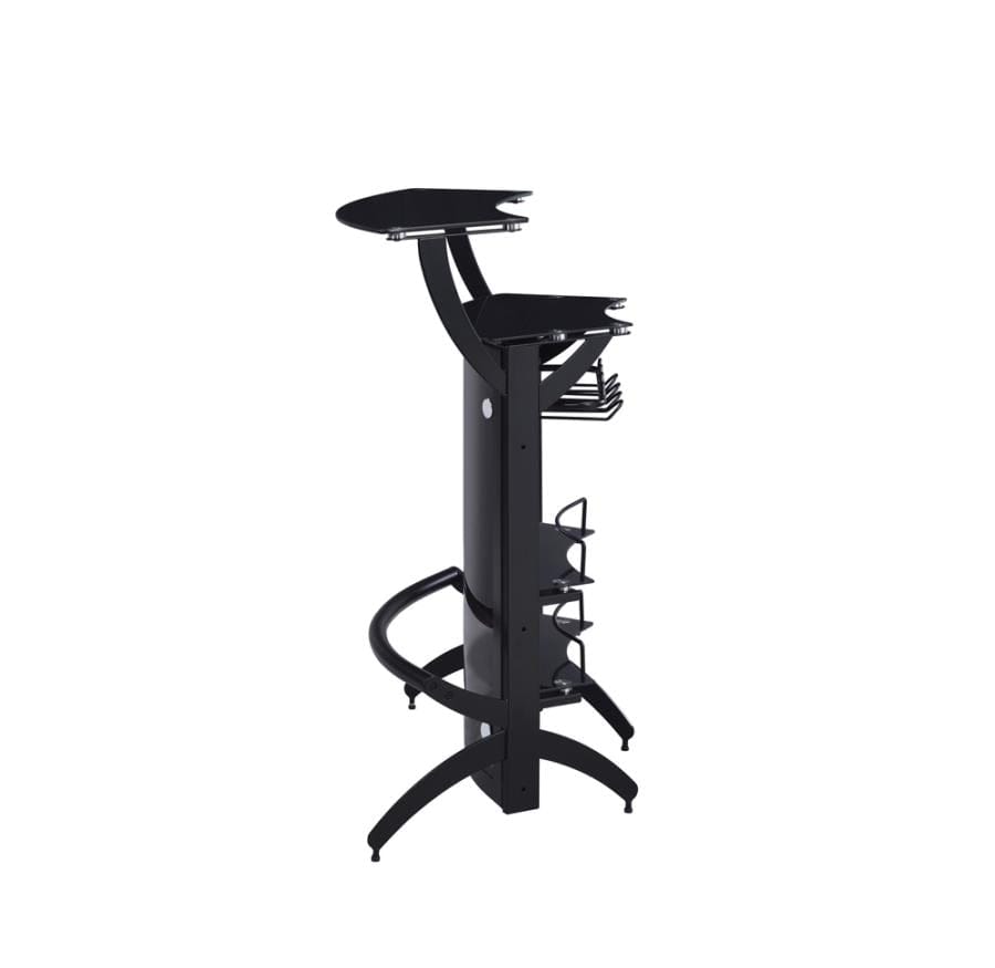 Dallas 3-Bottle Wine Rack Bar Unit Smoked and Black