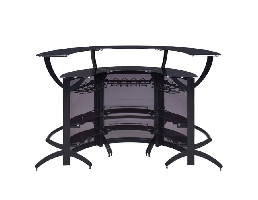 Dallas 3-Bottle Wine Rack Bar Unit Smoked and Black