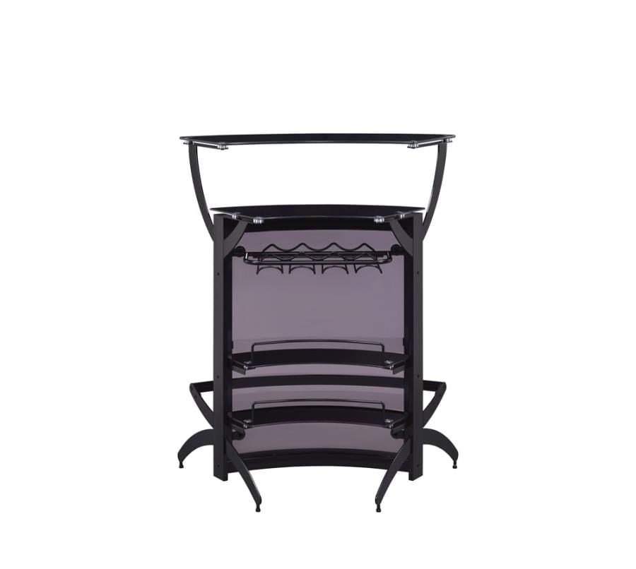 Dallas 3-Bottle Wine Rack Bar Unit Smoked and Black