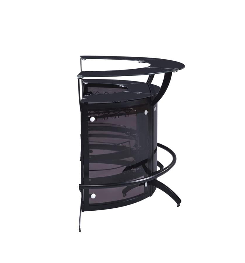 Dallas 3-Bottle Wine Rack Bar Unit Smoked and Black