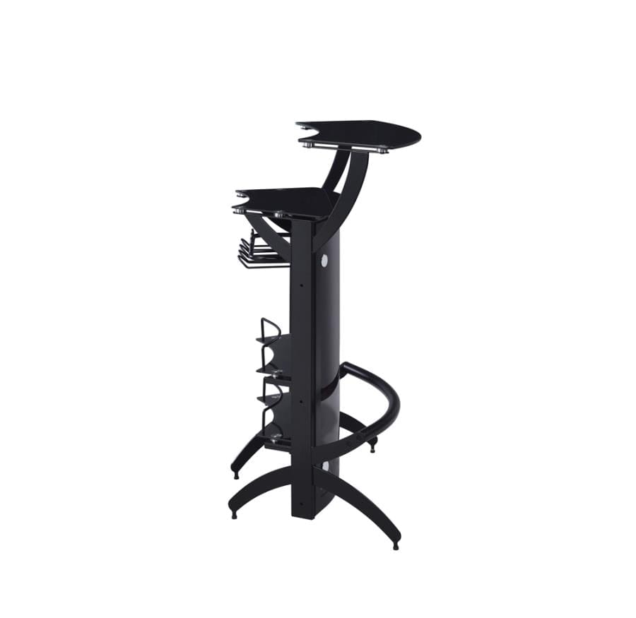 Dallas 3-Bottle Wine Rack Bar Unit Smoked and Black
