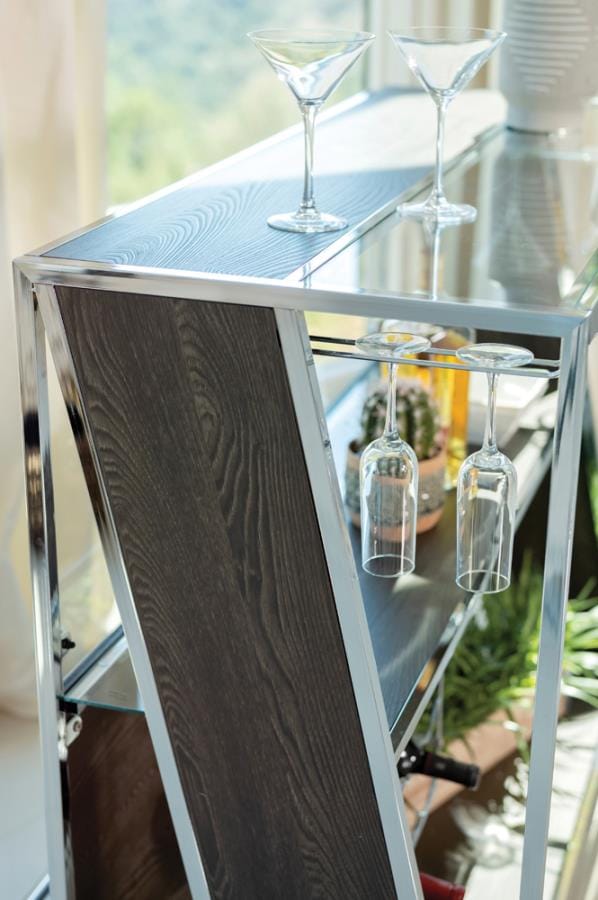 Ridgebrook 2-shelf Bar Unit with Footrest Dark Oak